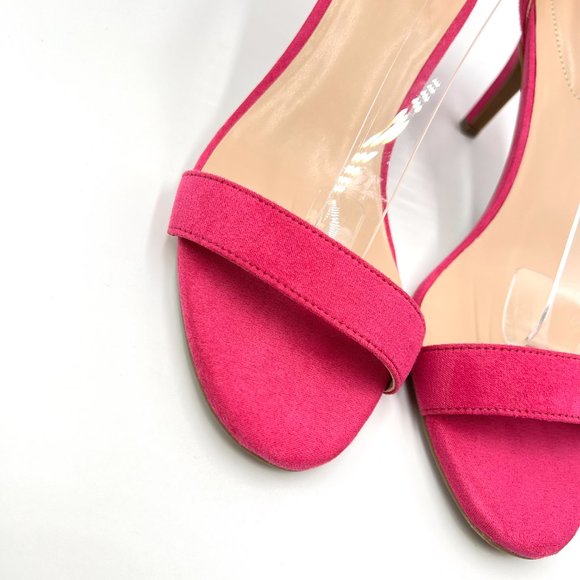 Bandolino Womens Size 10 Fuchsia Pink Faux Suede Microsuede Sandals Heels Shoes - Picture 4 of 13